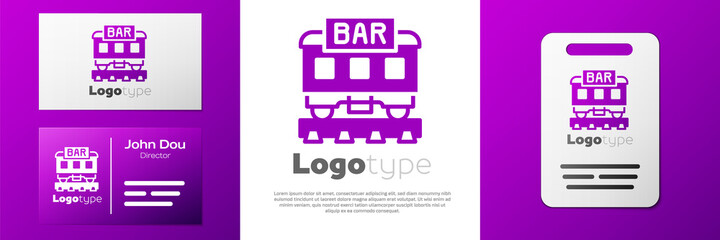 Poster - Logotype Restaurant train icon isolated on white background. Logo design template element. Vector.