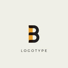 Aufkleber - Creative letter B for logo and monogram. Minimal artistic style letter with yellow spot for education, festive and party or technology graphic. Vector typographic design