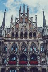 Wall Mural - GERMANY, MUNICH- July 25, 2013: City hall at the Marienplatz in Munich