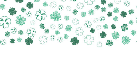 Wall Mural - Clover set. Patrick's day. Hand drawn style. Vector illustration.	