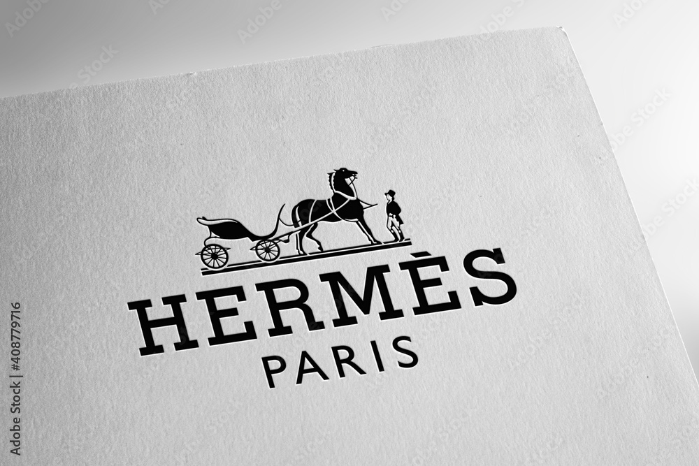 Hermes Paris logo on textured paper Stock Photo | Adobe Stock