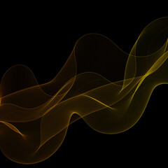 Gold wave on black background - design element. Vector abstract background. eps 10