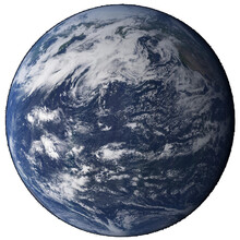 Earth Image From Space, Globe Isolated, Blue Planet