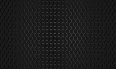 Dark gray hexagon carbon fiber texture. Black honeycomb metal texture steel background. Black metal texture. Web design template.