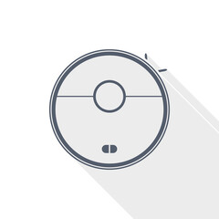 Poster - Robot smart vacuum cleaner flat design vector icon