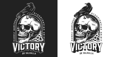 Wall Mural - vintage viking monochrome emblem