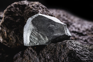 Sticker - iron ore on a rocky base. Ore found in mineral extraction mine