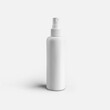 © olegphotor - Mockup of matte white spray bottle isolated on background, container for perfume, cologne.