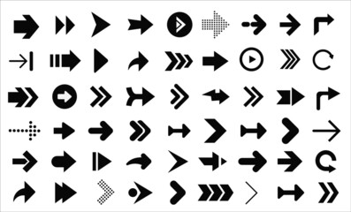 Poster - Arrows web collection on white. Modern graphic direction signs computer screen arrows vector set