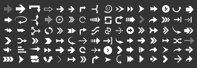 Poster - Arrows web collection. Modern graphic direction signs computer screen curves arrows set