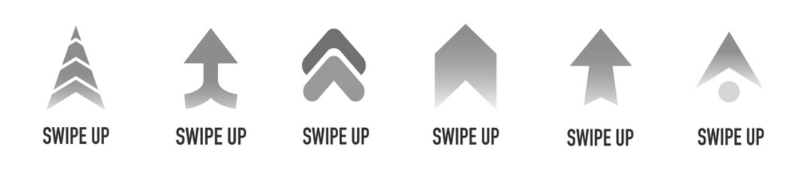 Poster - Swipe up buttons set for social media. Flat design icons on white background. illustration