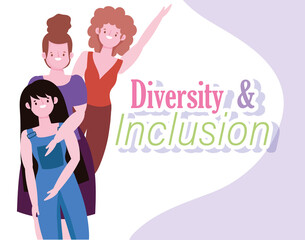 Poster - female women together diverse and inclusion concept