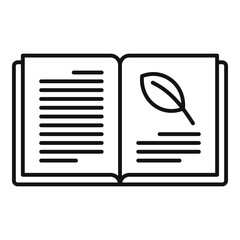 Poster - Eco open book icon. Outline eco open book vector icon for web design isolated on white background