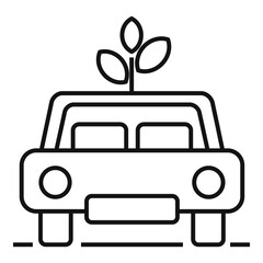 Poster - eco electric car icon. outline eco electric car vector icon for web design isolated on white backgro