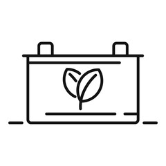 Poster - Eco car battery icon. Outline eco car battery vector icon for web design isolated on white background