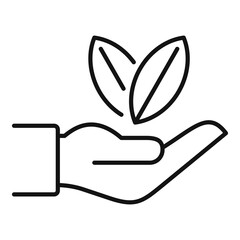 Poster - keep leaf eco icon. outline keep leaf eco vector icon for web design isolated on white background