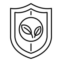 Poster - eco shield icon. outline eco shield vector icon for web design isolated on white background
