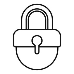 Poster - Investigator padlock icon. Outline investigator padlock vector icon for web design isolated on white background