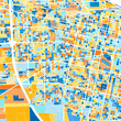 Art map of Rosario, Argentina in Blue Orange
