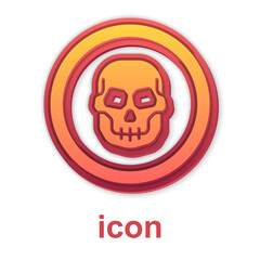 Poster - Gold Mexican skull coin icon isolated on white background. Vector.