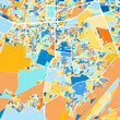 Art map of Soledad, Colombia in Blue Orange