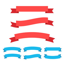 Wall Mural - cartoon banners and comic ribbons. colored banner ribbon. banner ribbon vector set