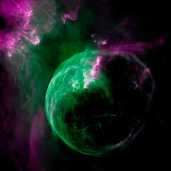 Wall Mural - bubble nebula, supernova core pulsar neutron star. elements of this image furnished by nasa.