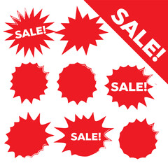 Wall Mural - new stamp set. new sale icon. new red labels.
