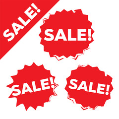 Wall Mural - new stamp set. new sale icon. new red labels.