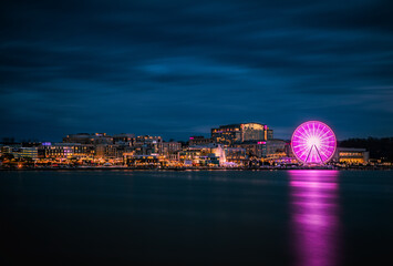 nightime at the national harbor