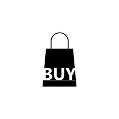 Wall Mural - Word Buy on Shopping bag icon isolated on white background