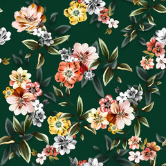 Naklejka na meble Seamless abstract flowers pattern, floral print.