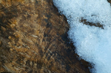 Wall Mural - snow on a rock