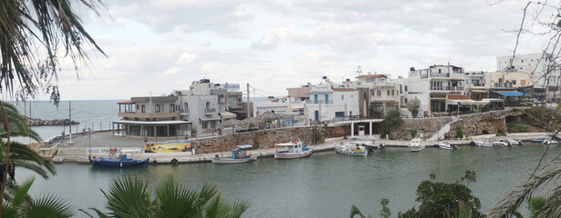 Wall Mural - Sisi Beach village on Crete Island in Greece.