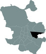© Momcilo - Black location map of Madrilenian San Blas-Canillejas neighborhood inside gray map of Madrid, Spain