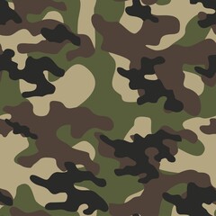 Poster - army camouflage vector seamless print green