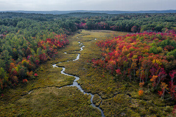 Autumn aerial view from Athol, Massachusetts 