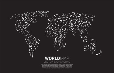 Poster -  World map with random dot . concept of global Digital network