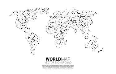 Poster -  World map with random dot . concept of global Digital network