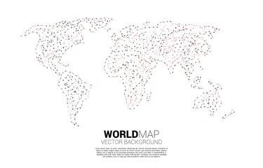 Poster -  World map with random dot . concept of global Digital network