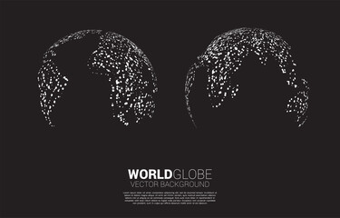 Poster - Globe 3D World map with random dot . concept of global Digital network