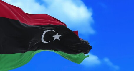 Wall Mural - Seamless loop of Libya flag.