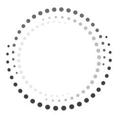 Poster - Abstract halftone dots circle. Dot halftone gradient effect. Vector illustration design. Stock image. EPS 10.