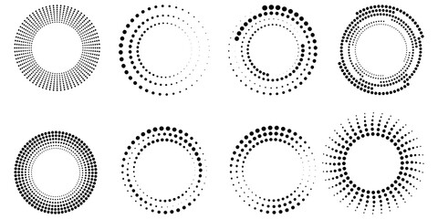 Poster - Retro circles dots halftone. Geometric art. Round shape. Stock image. EPS 10.