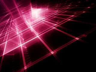 Poster - Abstract red and black background. Fractal graphics 3d illustration. Technology and science concept.