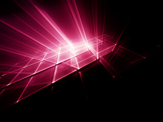 Poster - Abstract red and black background. Fractal graphics 3d illustration. Technology and science concept.