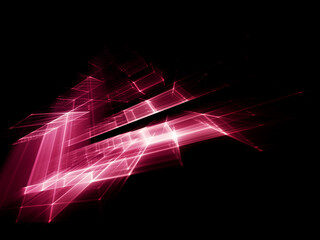 Poster - Abstract red and black background. Fractal graphics 3d illustration. Technology and science concept.