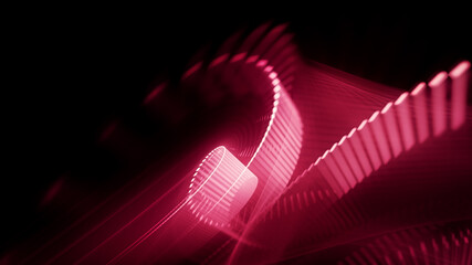 Abstract red and black background. Fractal graphics 3d illustration.