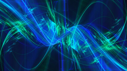 Aufkleber - Abstract digital technology background. Dynamic lines composition. Detailed generative fractal graphics.