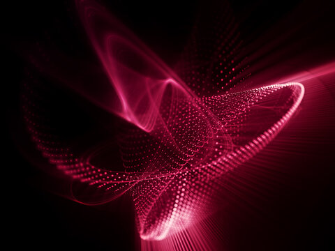 Abstract red and black background. Fractal graphics 3d illustration.